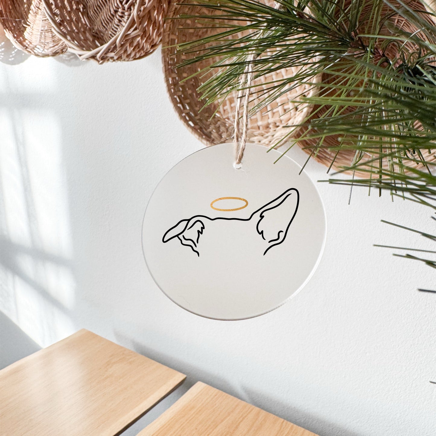 JOULUKORISTE huurteinen ympyrä- custom korvakuvitus