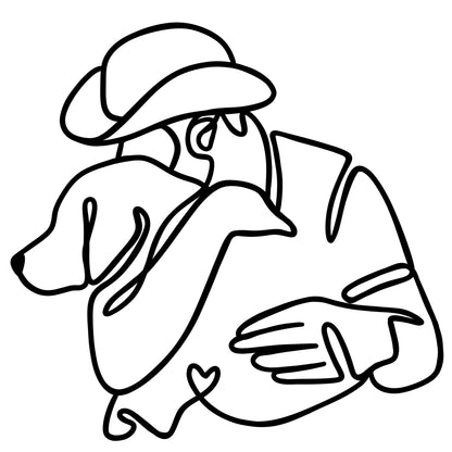 Digitaalinen kuvitus Kibon laserkaiverrukseen (one line kuva)