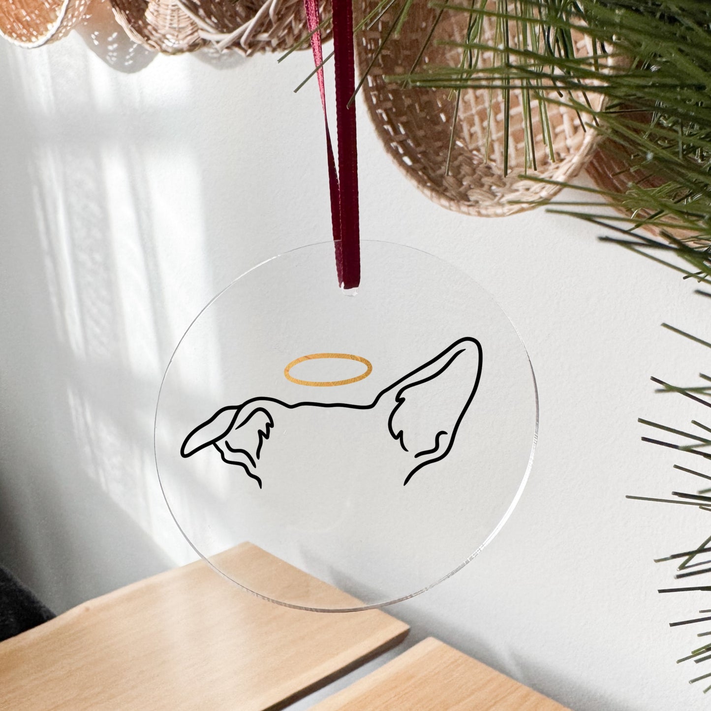 JOULUKORISTE kirkas ympyrä- custom korvakuvitus