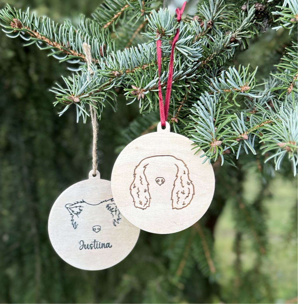 JOULUKORISTE koivuvaneri- custom korvakuvitus