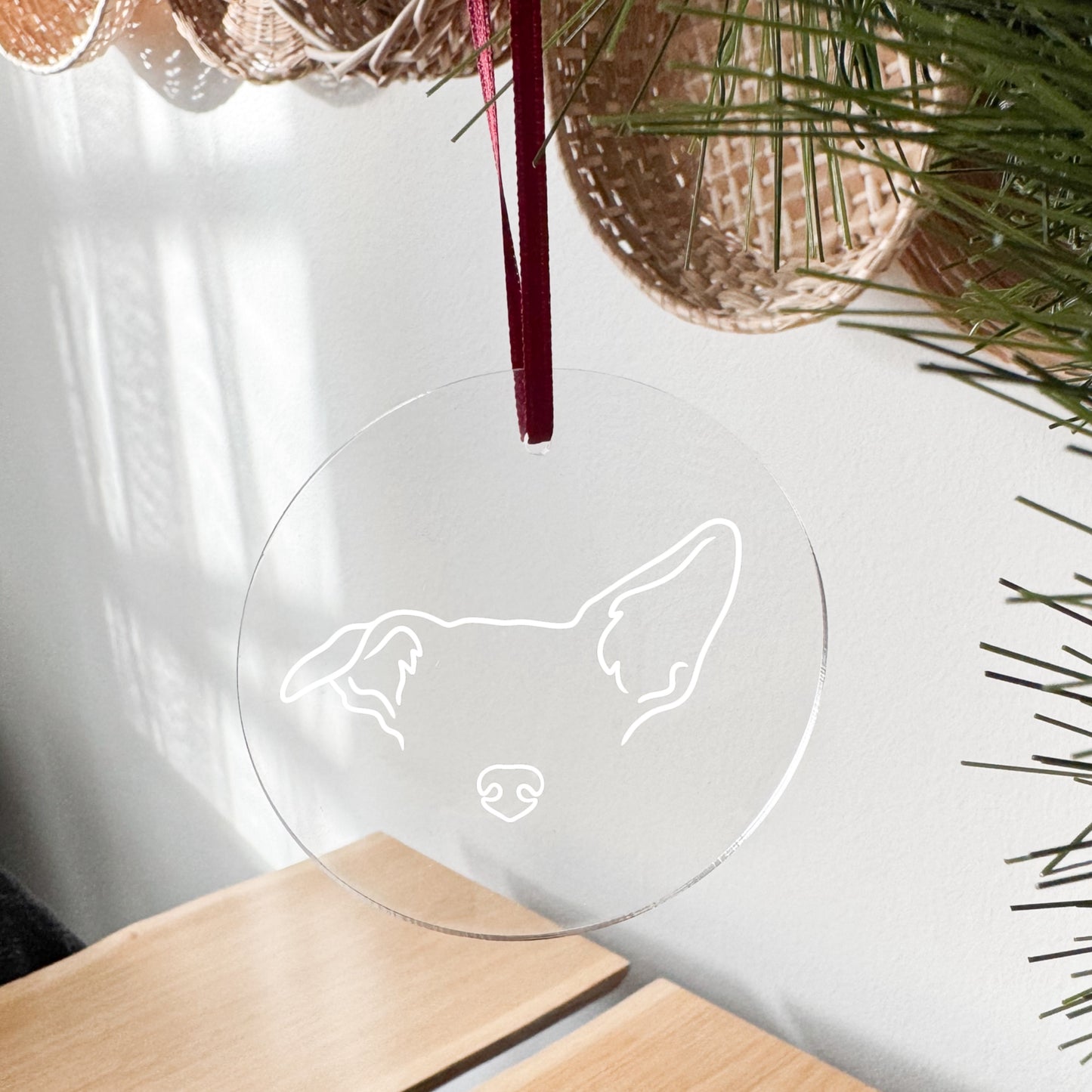 JOULUKORISTE kirkas ympyrä- custom korvakuvitus