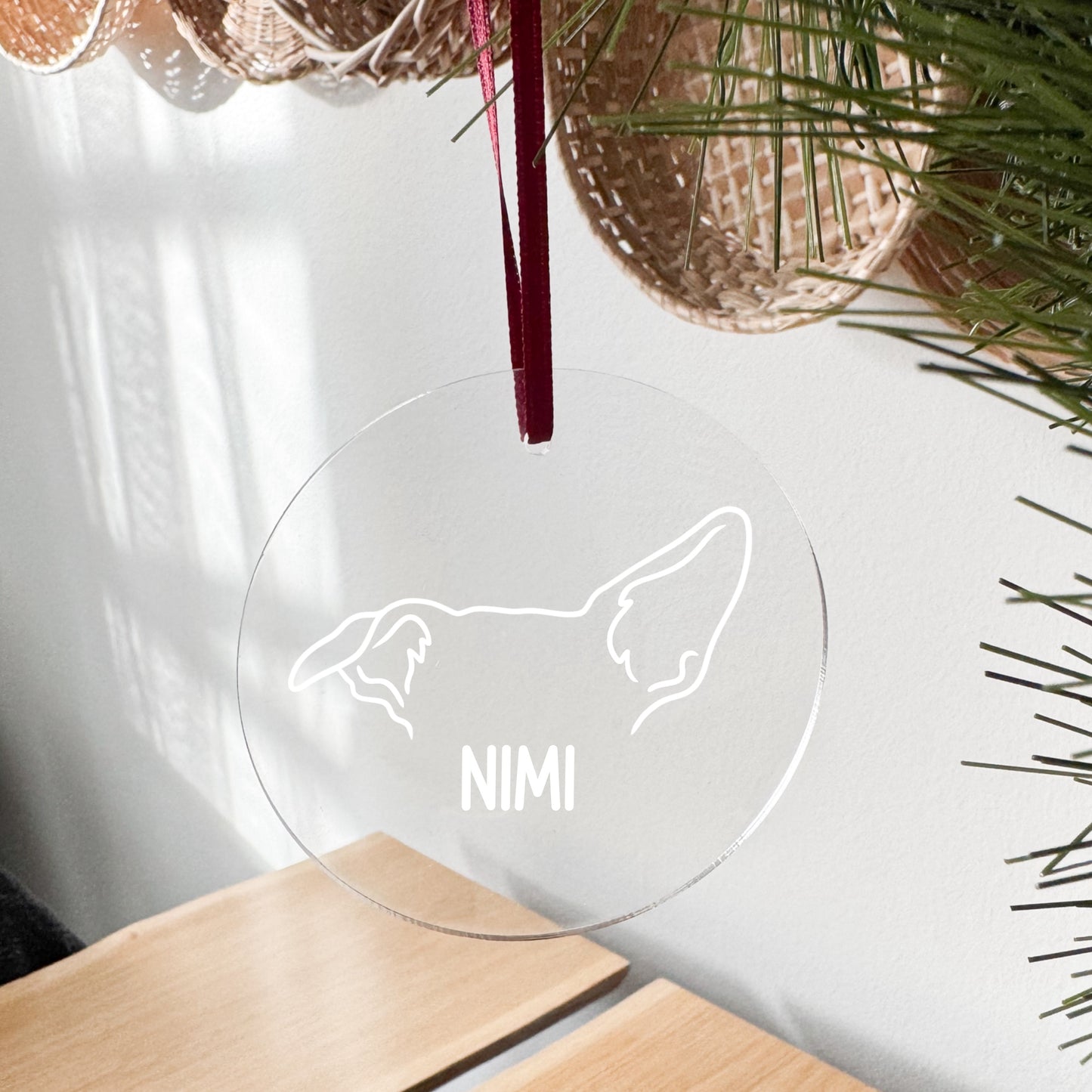 JOULUKORISTE kirkas ympyrä- custom korvakuvitus