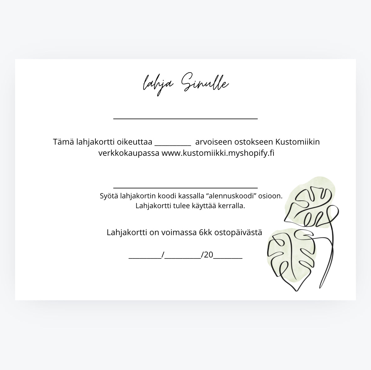 Digitaalinen lahjakortti