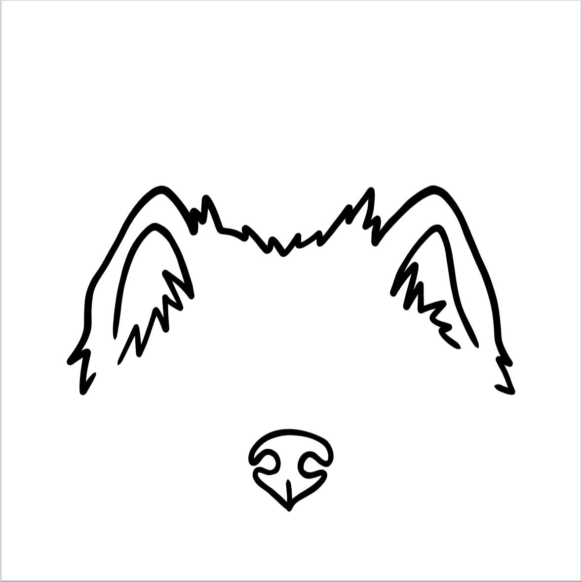 Digitaalinen kuvitus Kibon laserkaiverrukseen (lemmikin korvat)