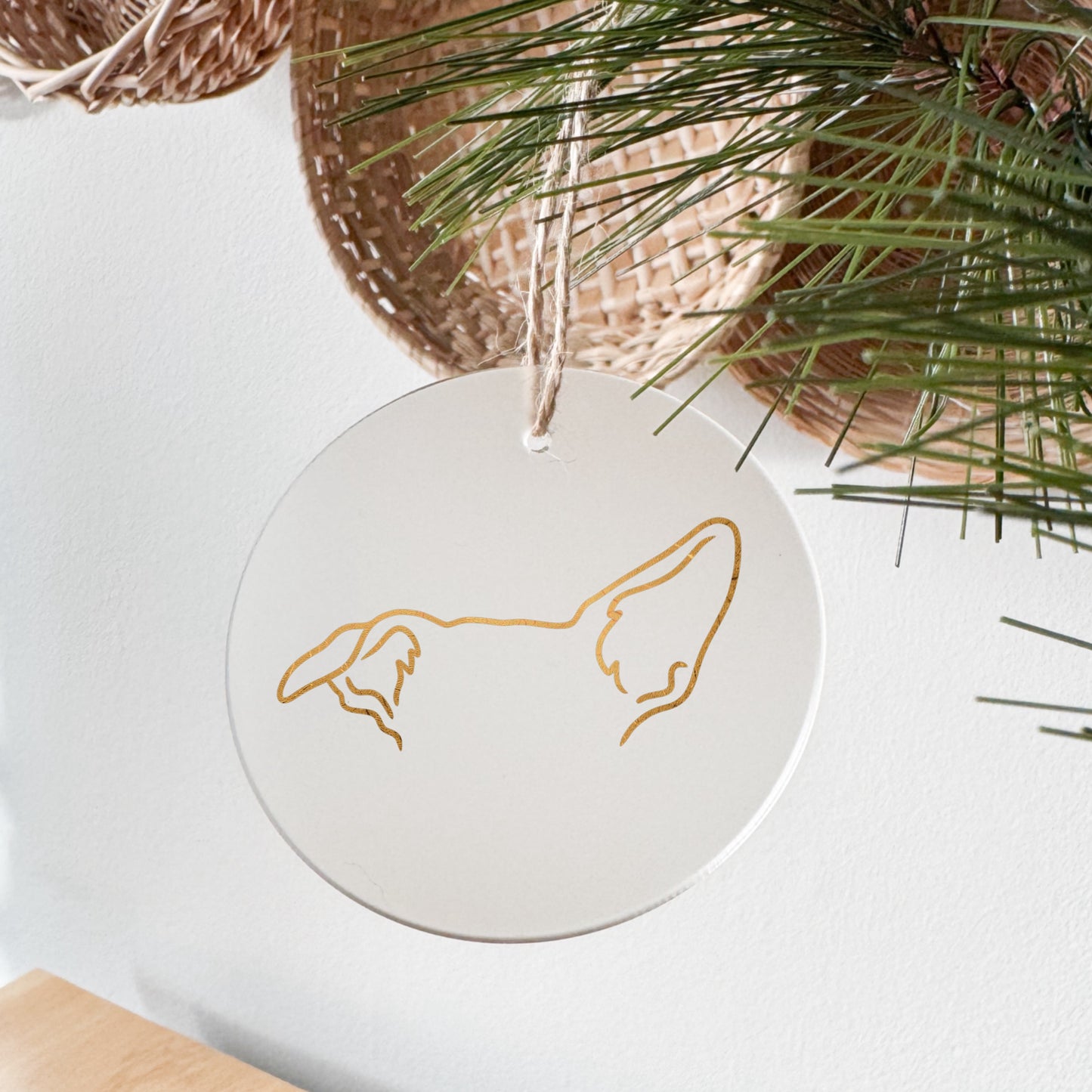 JOULUKORISTE huurteinen ympyrä- custom korvakuvitus