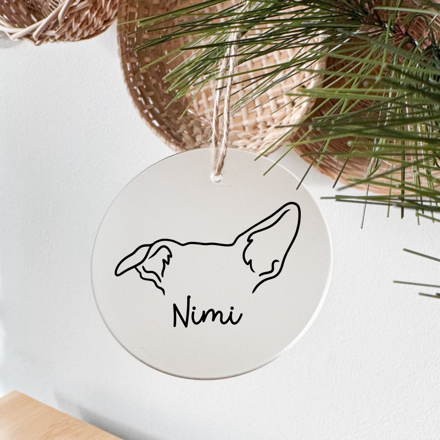 JOULUKORISTE huurteinen ympyrä- custom korvakuvitus