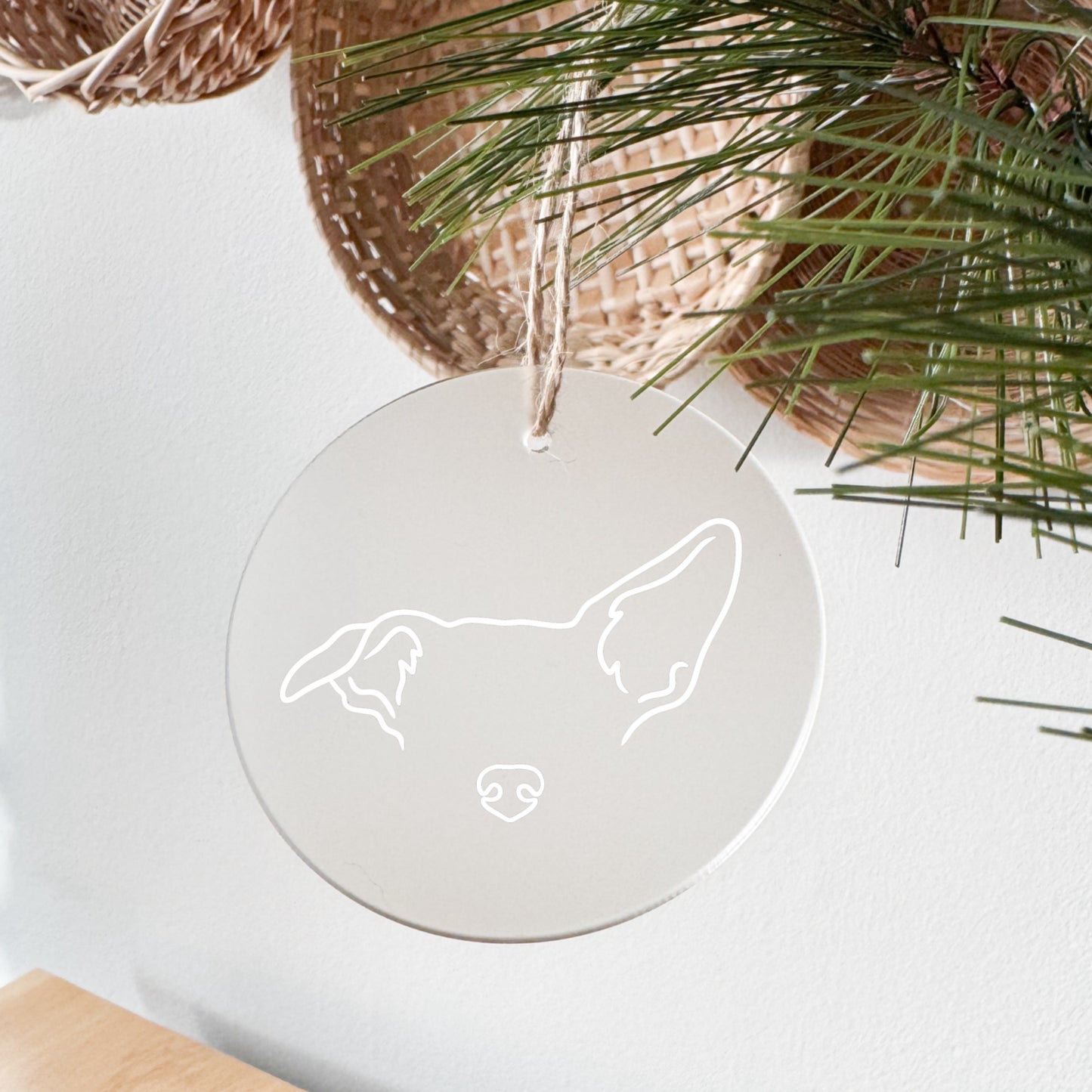 JOULUKORISTE huurteinen ympyrä- custom korvakuvitus