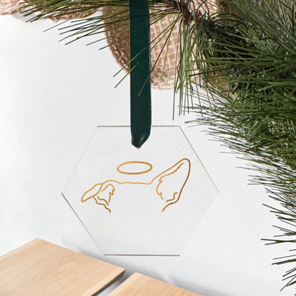 JOULUKORISTE kirkas kuusikulmio - custom korvakuvitus