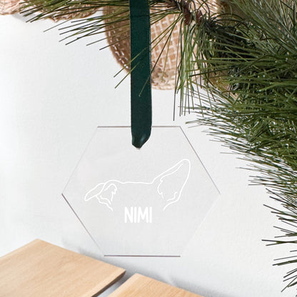 JOULUKORISTE kirkas kuusikulmio - custom korvakuvitus